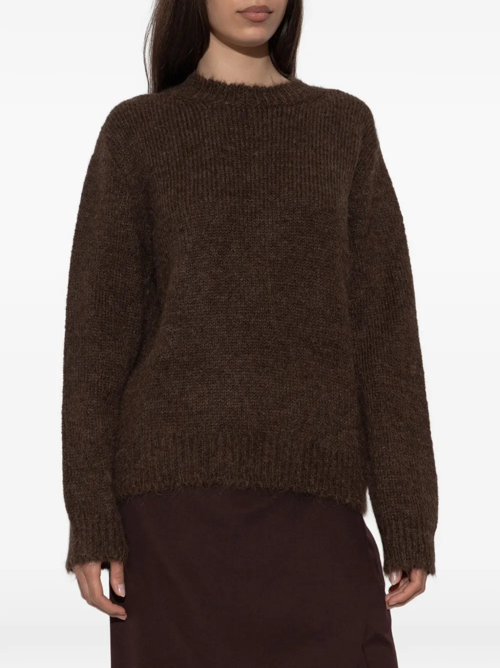 Jil Sander Ribgebreide trui Bruin