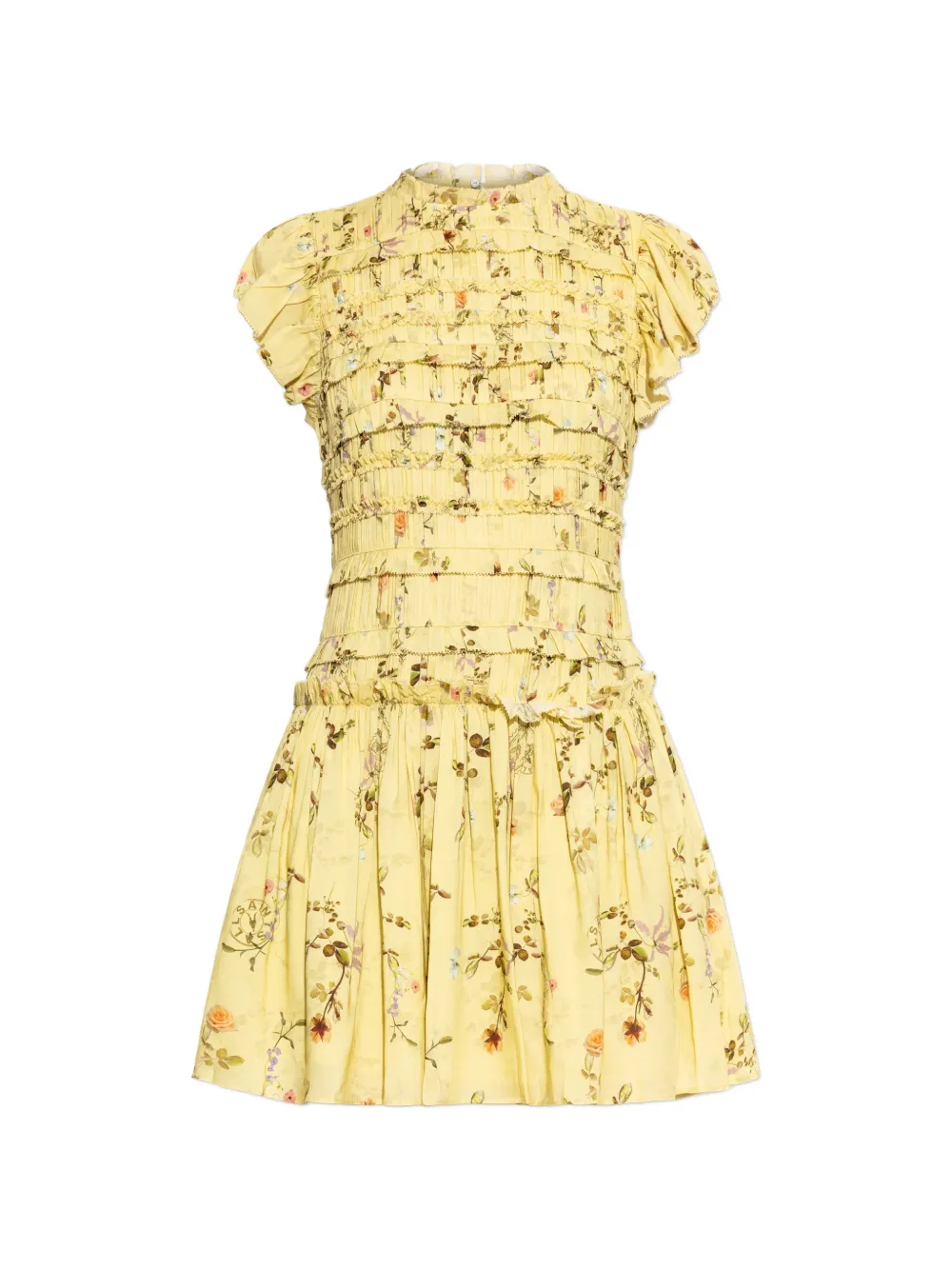 AllSaints Gerüschtes Kleid mit Blumenprint - Gelb