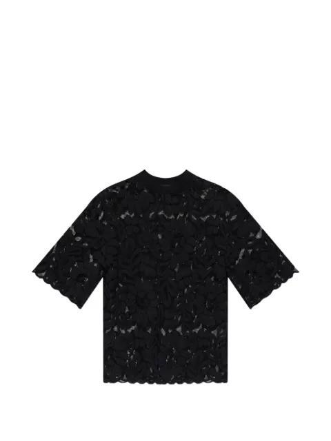 AllSaints floral-lace scalloped-edge top