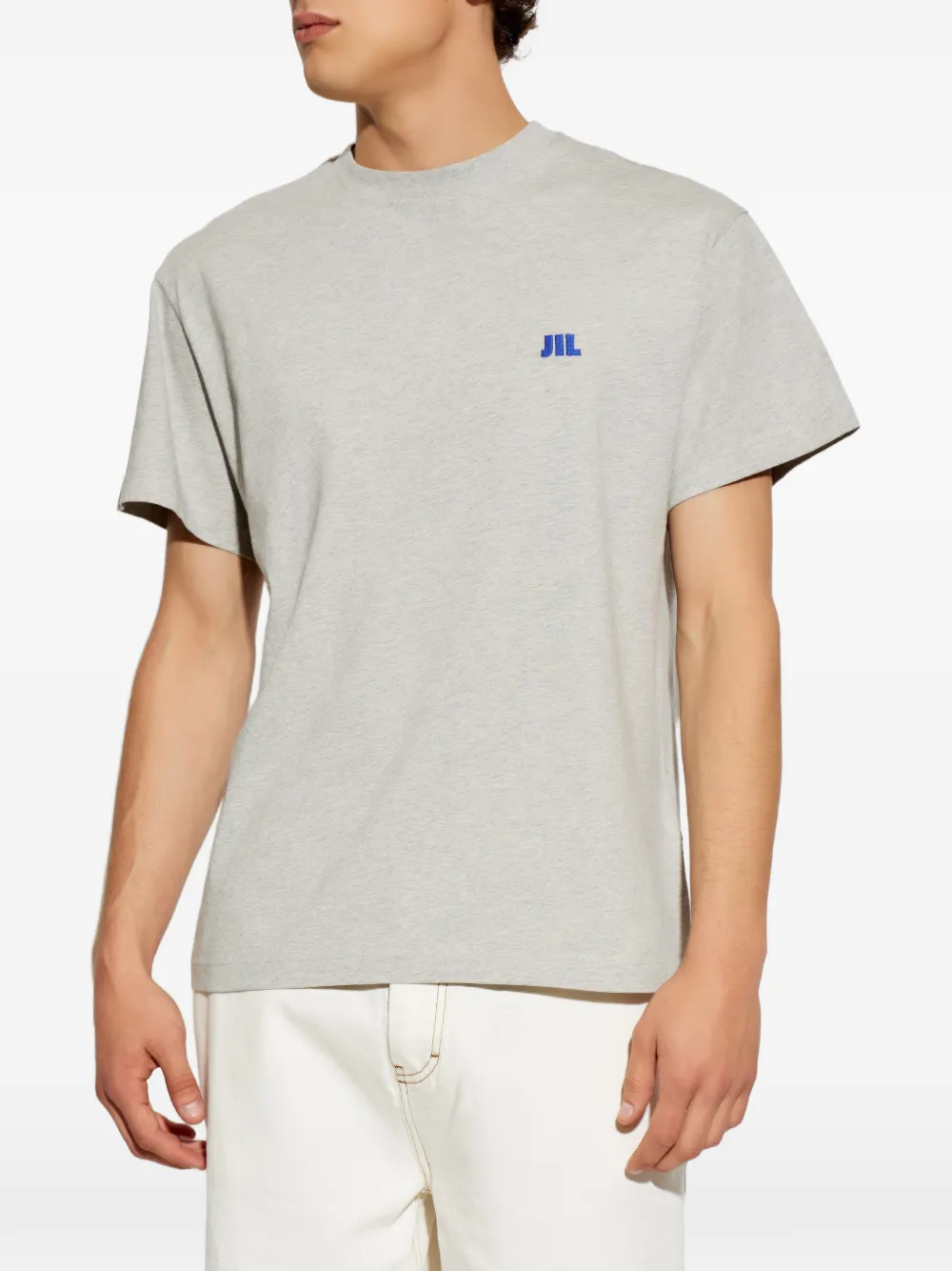 Jil Sander T-shirt met geborduurd logo Grijs