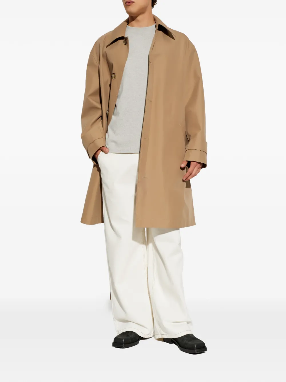 Jil Sander T-shirt met geborduurd logo Grijs