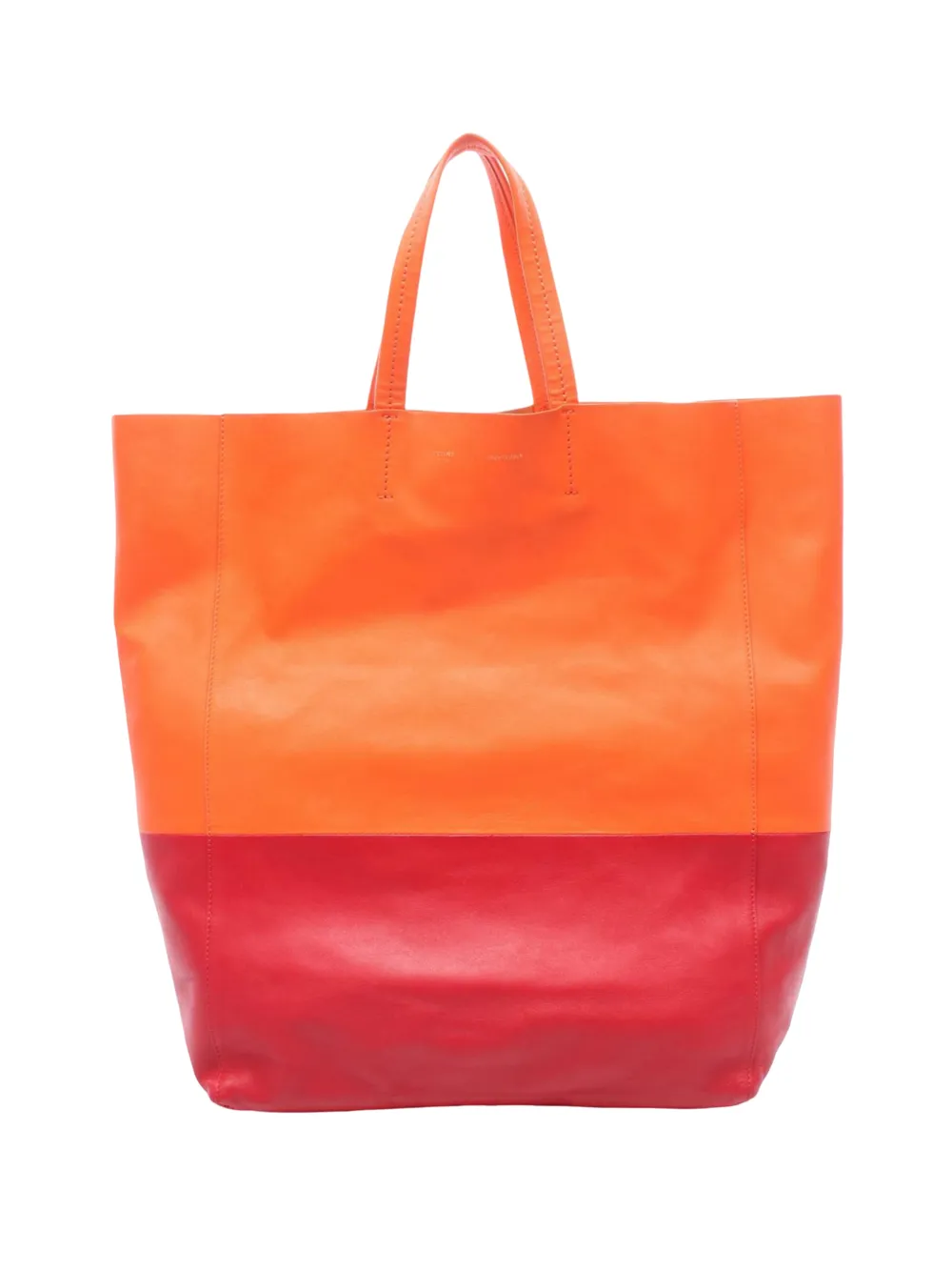 Celine Pre-Owned 2010-2026 CELINE Horizontalkava leather Orange Red Used Women tote bag - Arancione