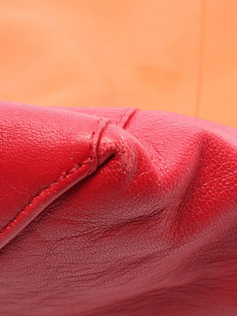 Celine Pre-owned 2010-2026 CELINE Horizontalkava Leather Orange Red Used Women Tote Bag, view 2