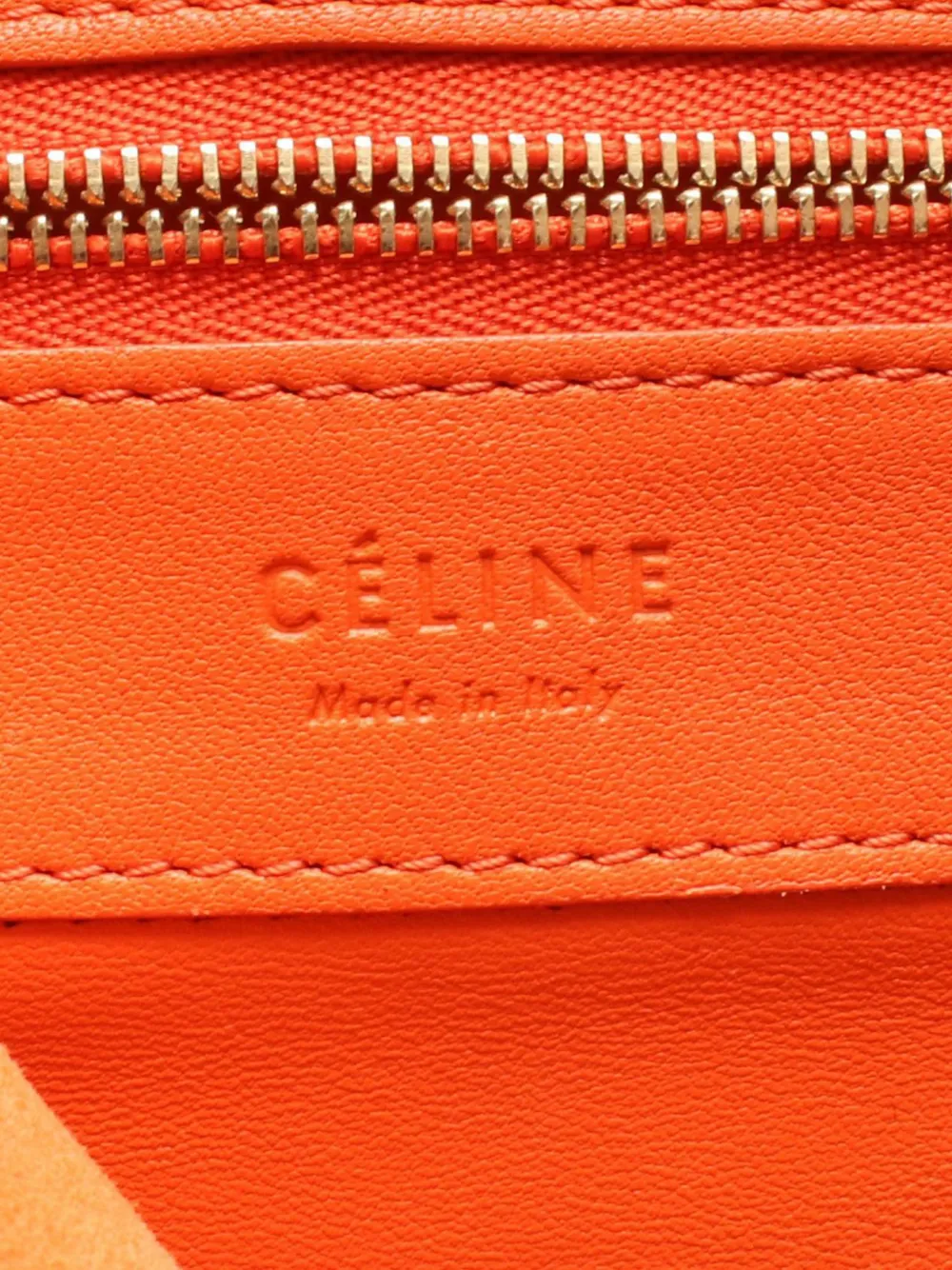 Celine Pre-owned 2010-2026 CELINE Horizontalkava Leather Orange Red Used Women Tote Bag, view 5