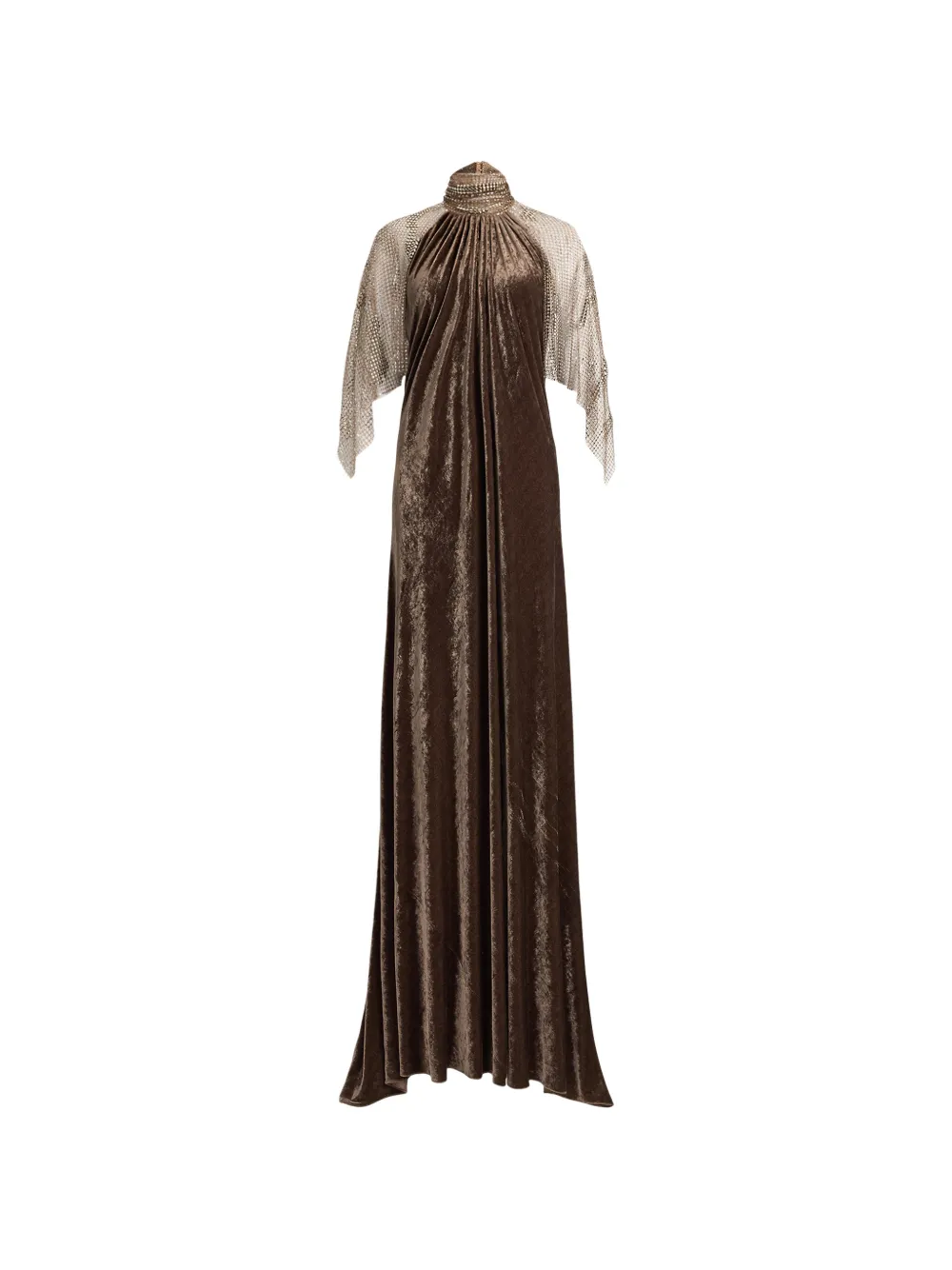 Ralph Lauren Collection robe longue du soir Willow en velours - Marron