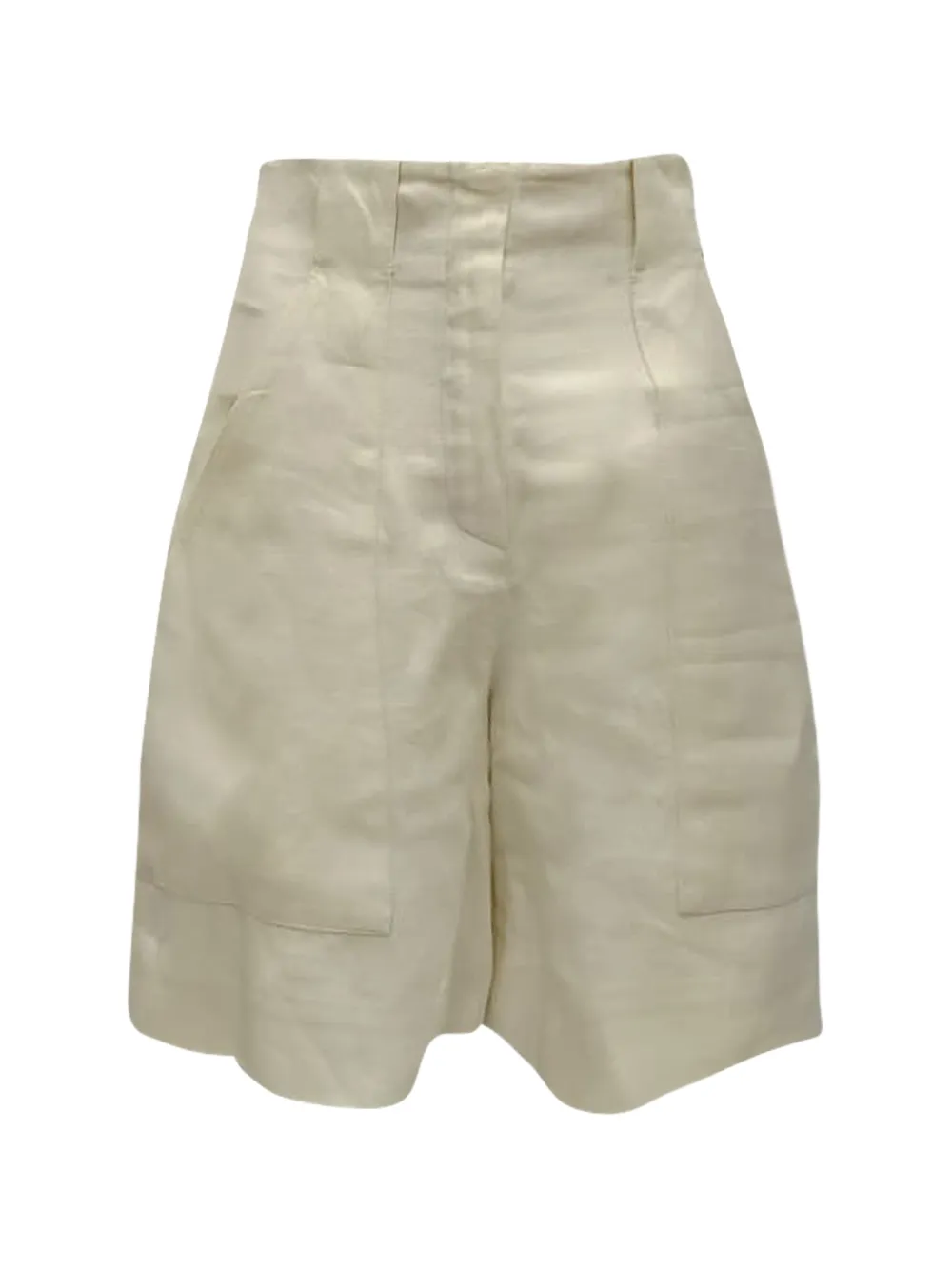 Loro Piana Pre-Owned pleated satin-weave shorts - Toni neutri