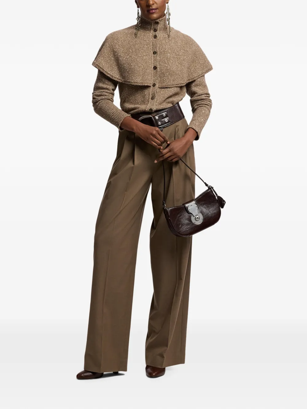Ralph Lauren Collection Clarice wollen plooibroek Bruin