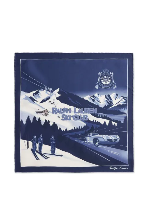 Ralph Lauren Purple Label silk graphic-print pocket square