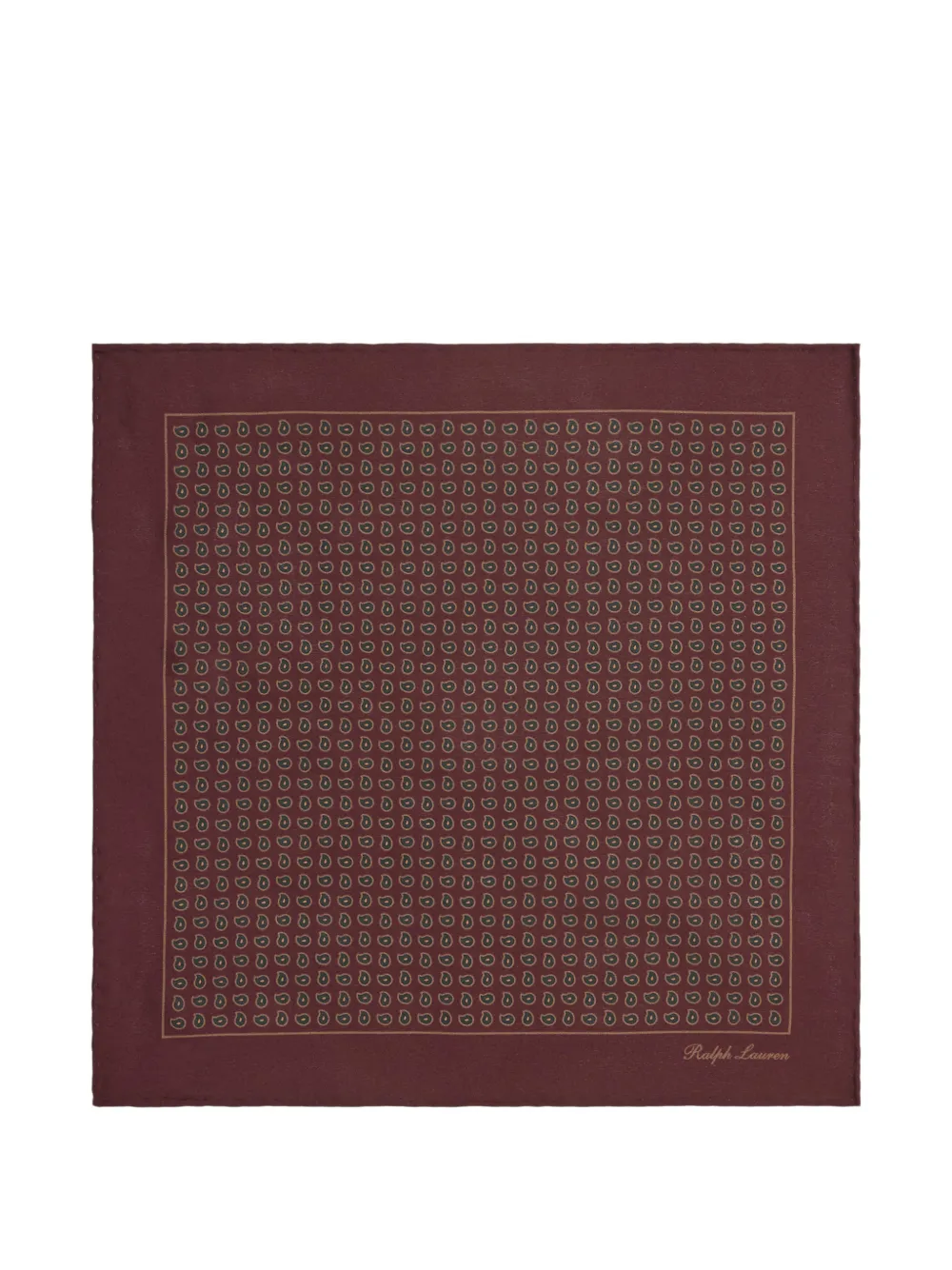 Ralph Lauren Purple Label Fazzoletto da taschino in seta con stampa paisley - Marrone
