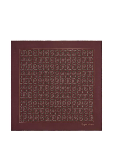 Ralph Lauren Purple Label pañuelo de bolsillo de seda con estampado de cachemira