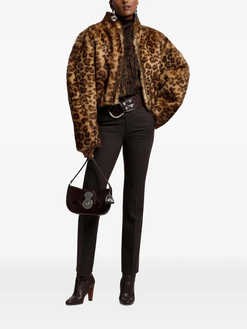 Ralph Lauren Collection Balvin lammy jack met luipaardprint Bruin