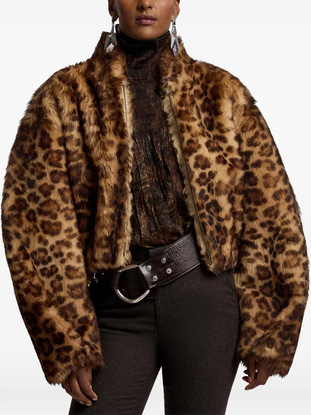 Ralph Lauren Collection Balvin lammy jack met luipaardprint Bruin