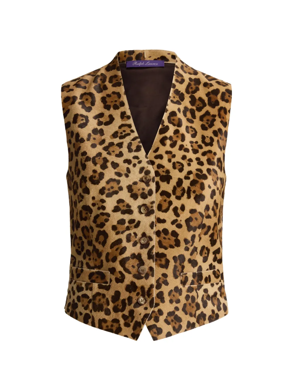 Ralph Lauren Collection Lederweste mit Leopardenprint - Braun
