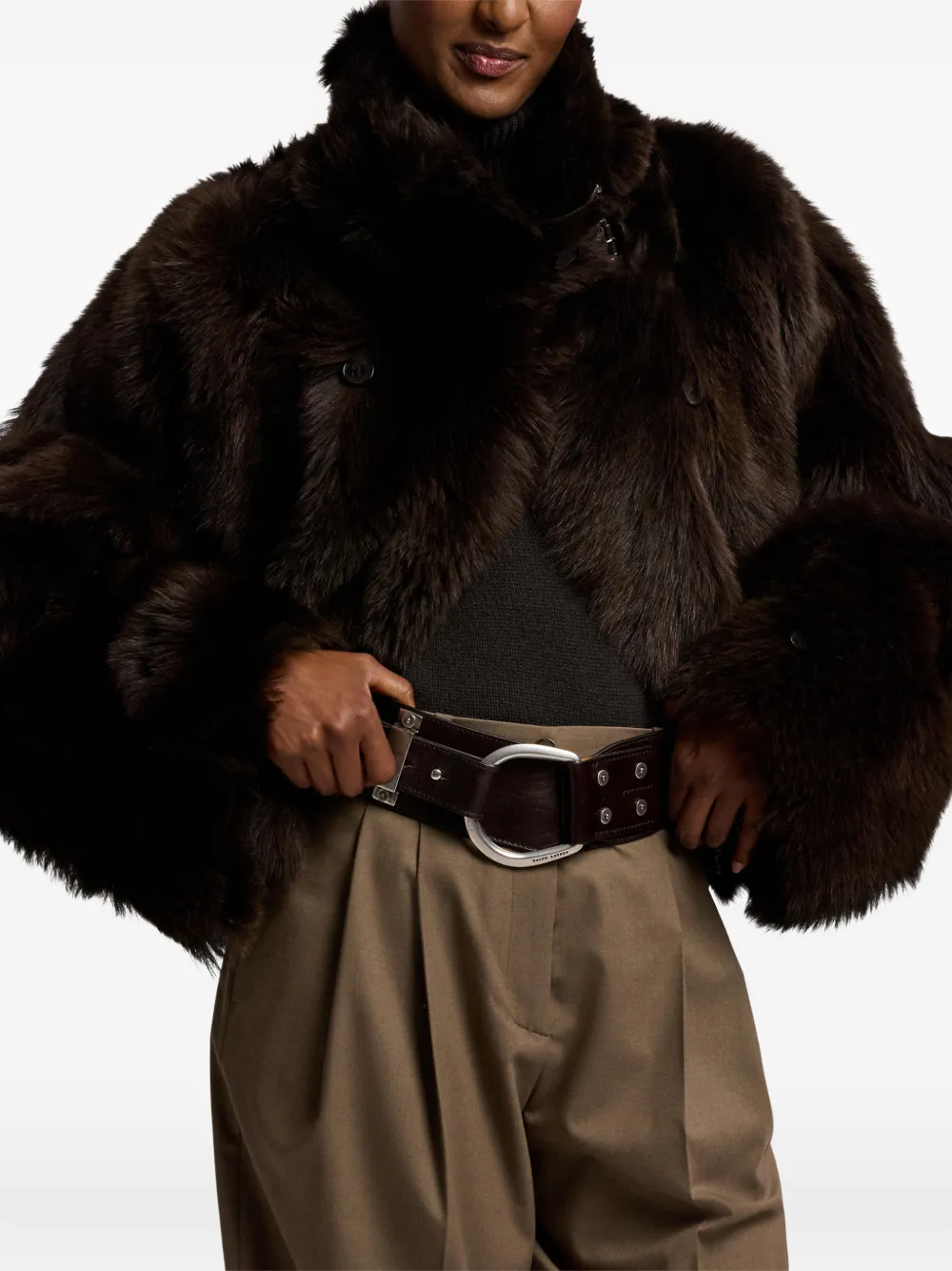 Ralph Lauren Collection Omkeerbare lammy coat Bruin