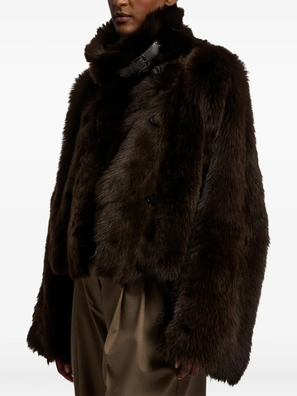 Ralph Lauren Collection Omkeerbare lammy coat Bruin