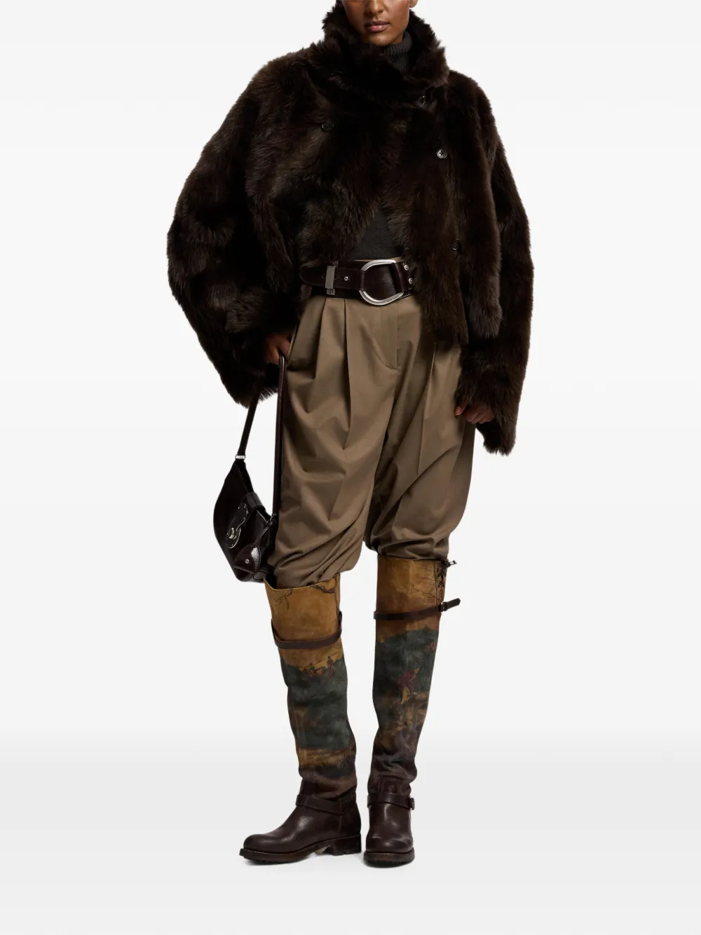 Ralph Lauren Collection Omkeerbare lammy coat Bruin