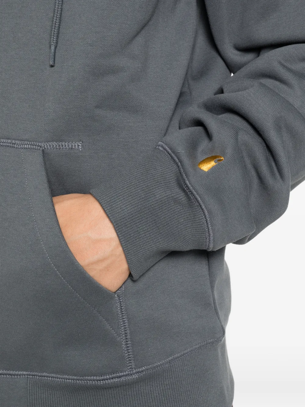 Carhartt WIP Chase hoodie met geborduurd logo en rits Grijs