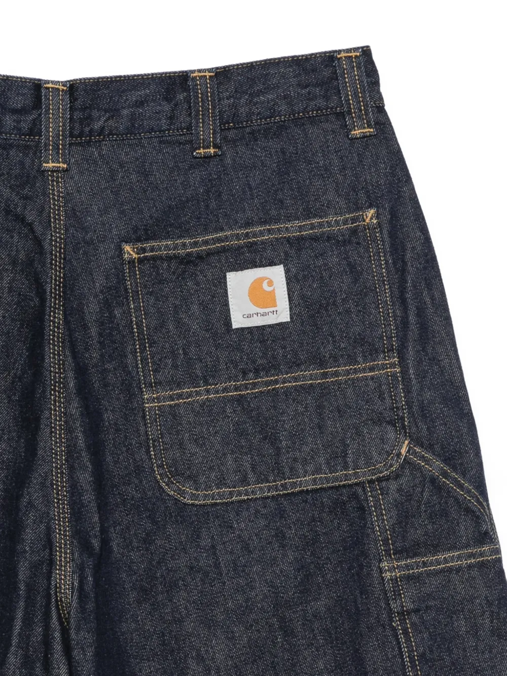 Carhartt WIP Denim shorts met dubbele knie Blauw
