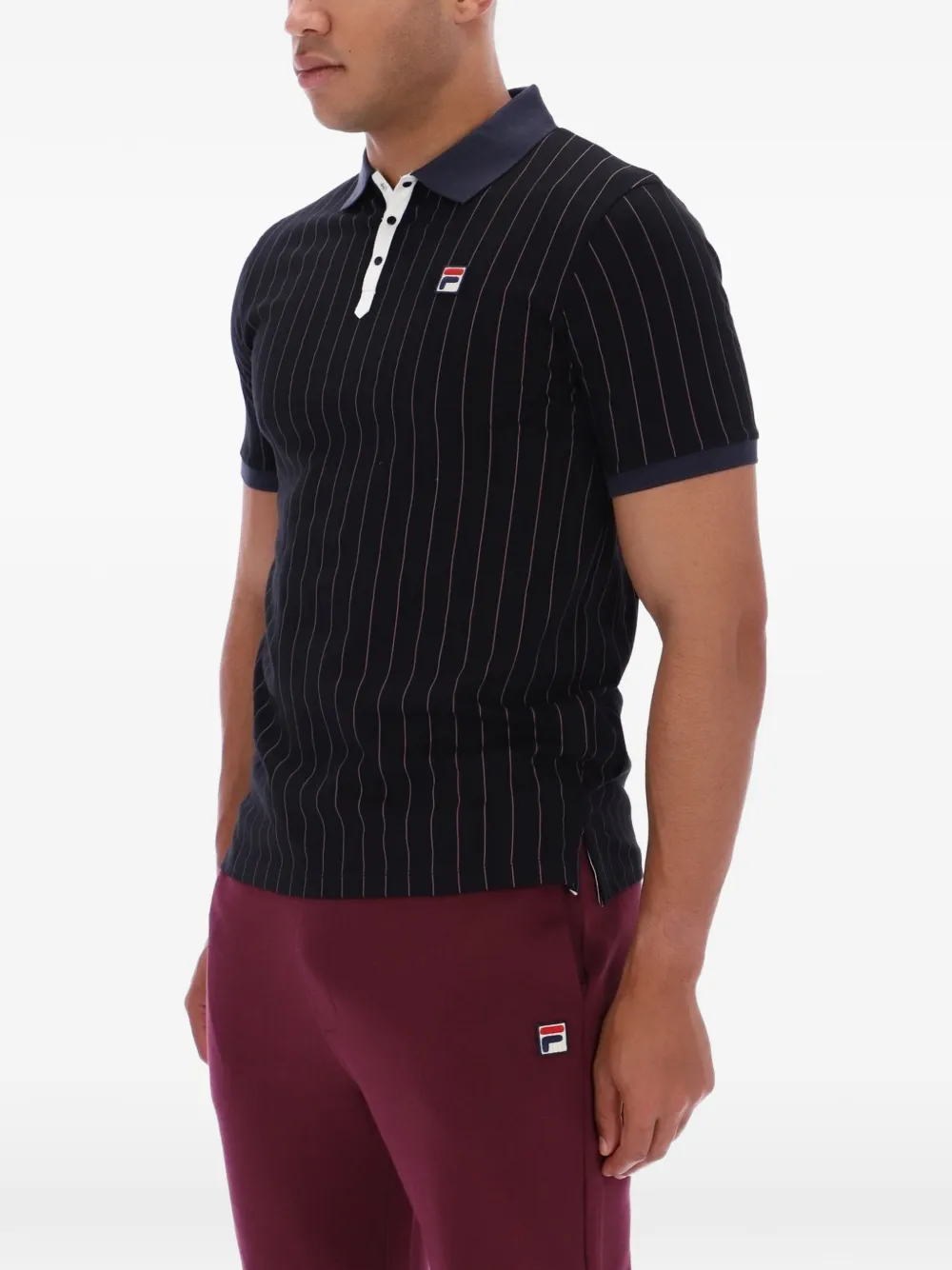 Fila BB1 gestreept poloshirt Zwart
