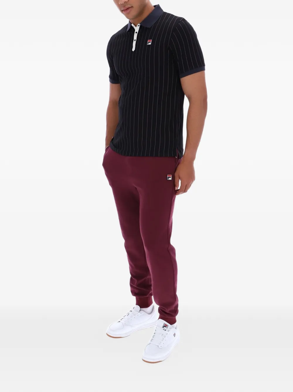 Fila BB1 gestreept poloshirt Zwart