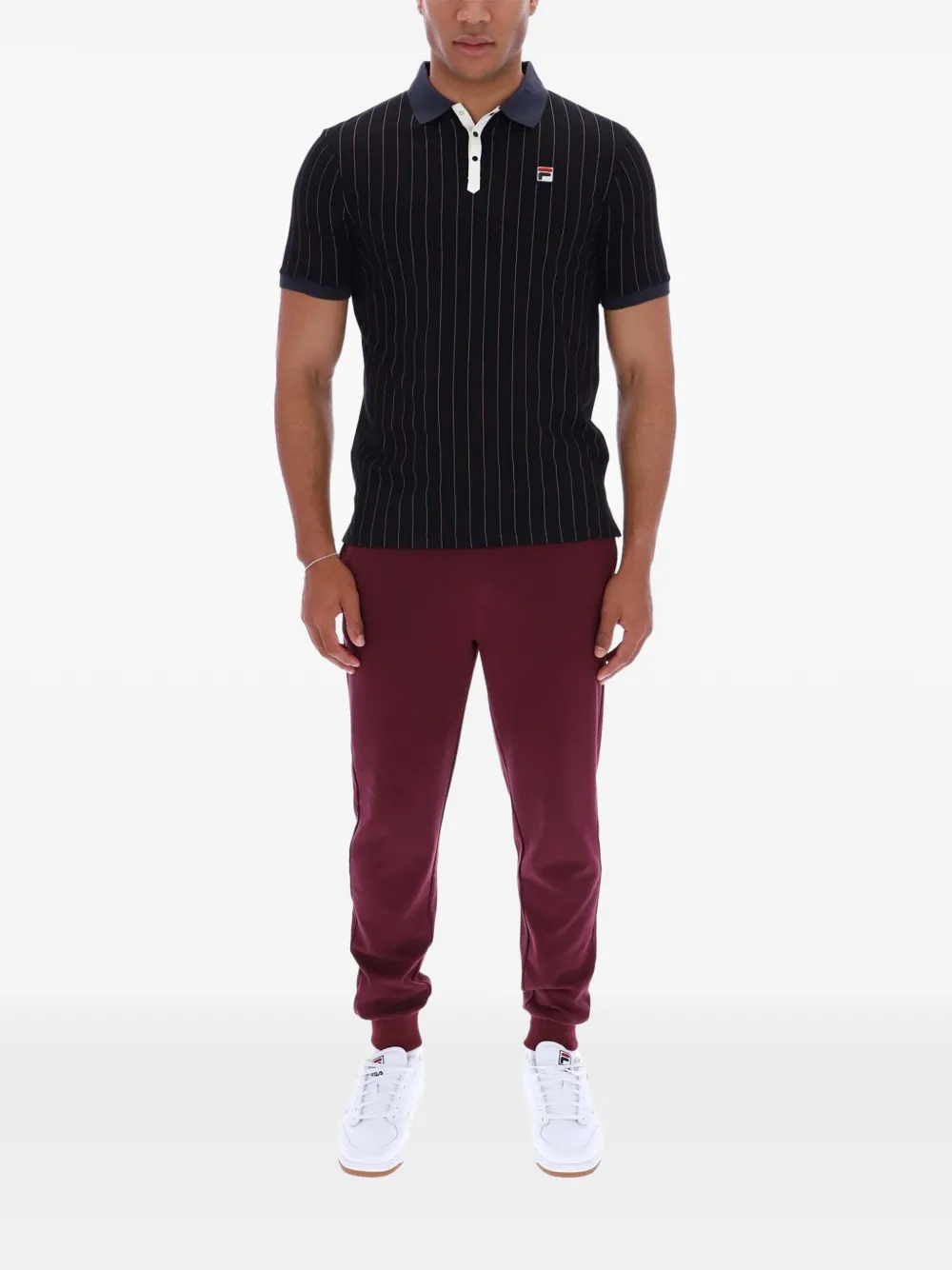 Fila BB1 gestreept poloshirt Zwart