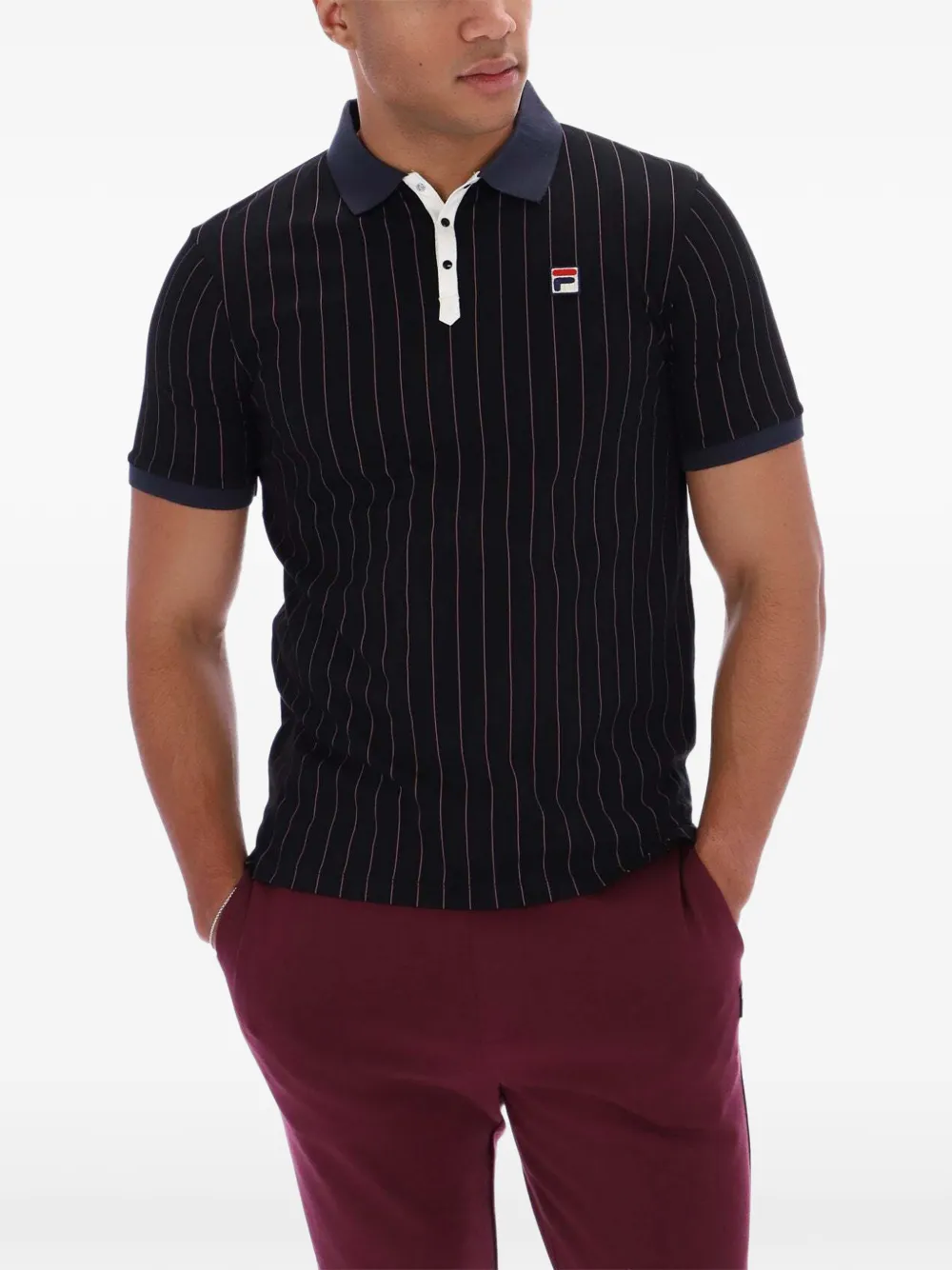 Fila BB1 gestreept poloshirt Zwart