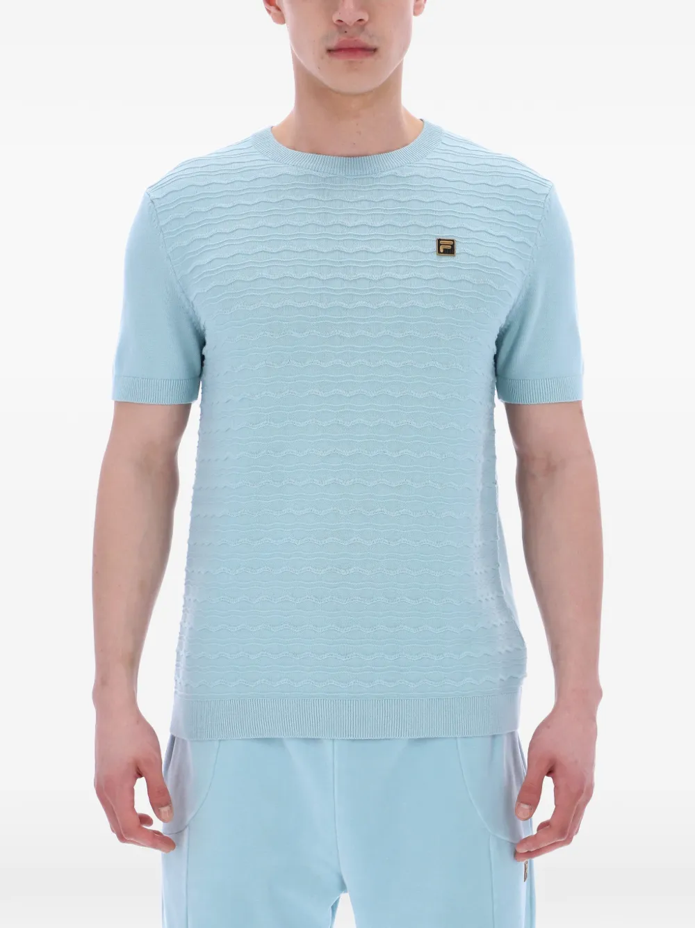 Fila Sterling Don T-shirt met textuur Blauw