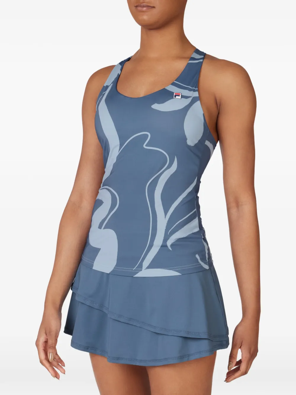  Fila Top Con Estampado Abstracto - Azul 