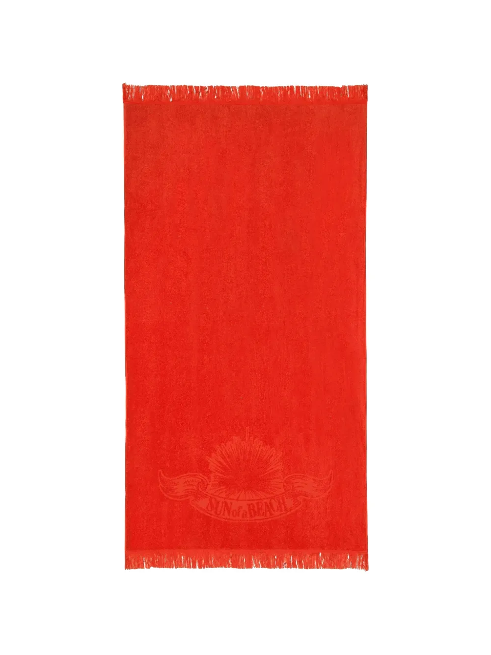 SUN of a BEACH fringe-trimmed logo beach towel - Arancione