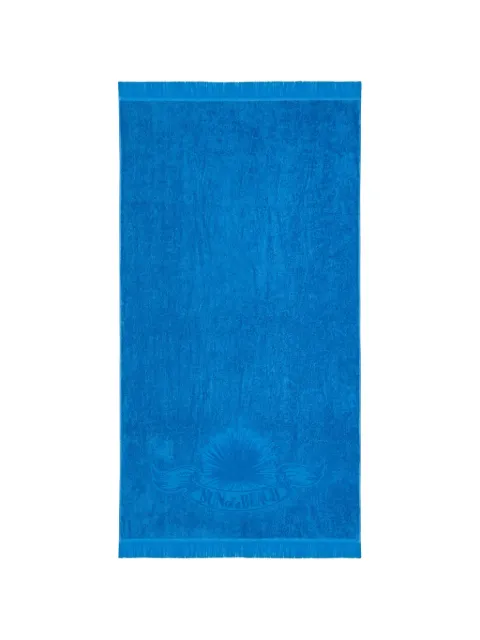SUN of a BEACH fringed logo-embossed beach towel