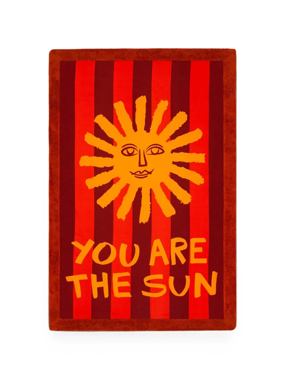 You Are The Sun Coppertone signature striped beach towel