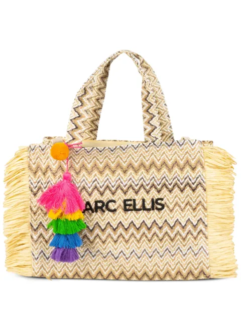 Marc Ellis Buby Saint Claire zigzag-knit fringed tote bag