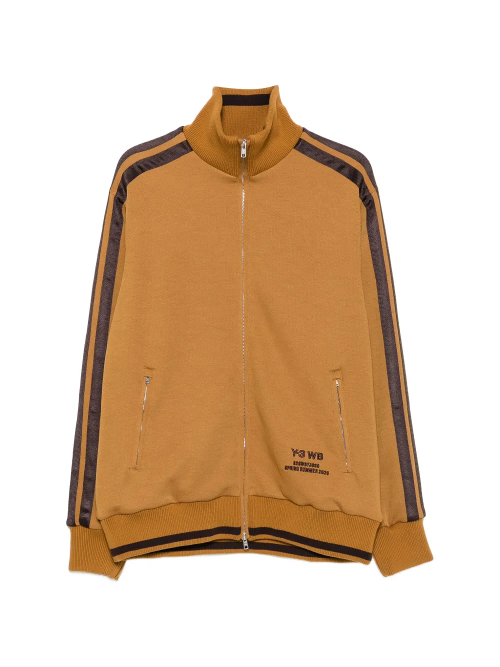 Y-3 x Wales Bonner side-stripe zip-up sweatshirt - Marrone