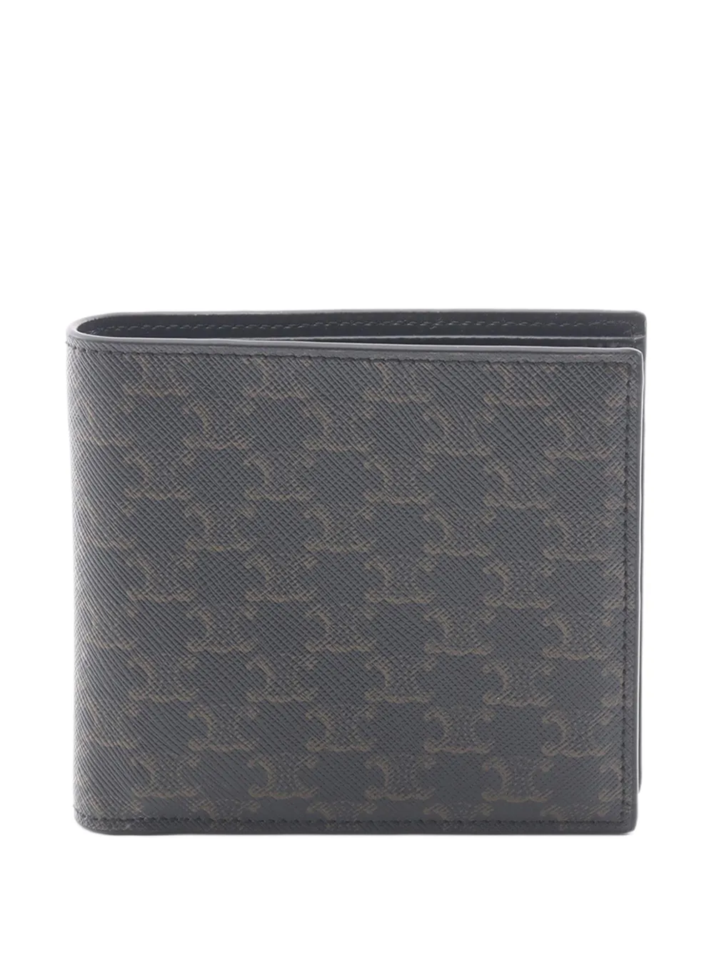 Celine Pre-Owned 2010-2026 Triomphe Coated Canvas Wallet small wallets - Nero