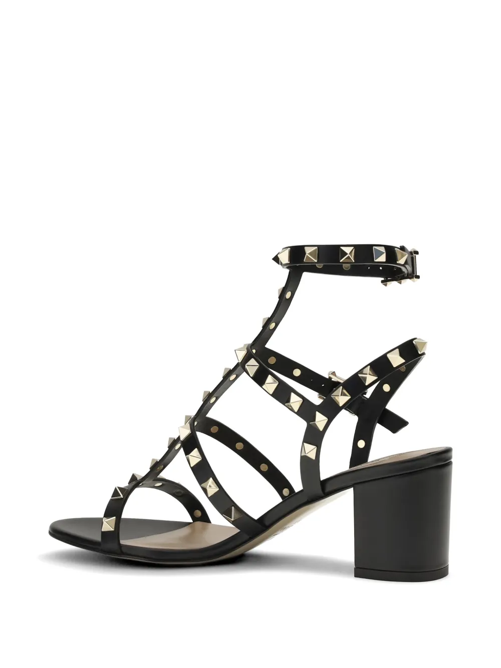 Valentino Garavani Rockstud leather sandals Zwart