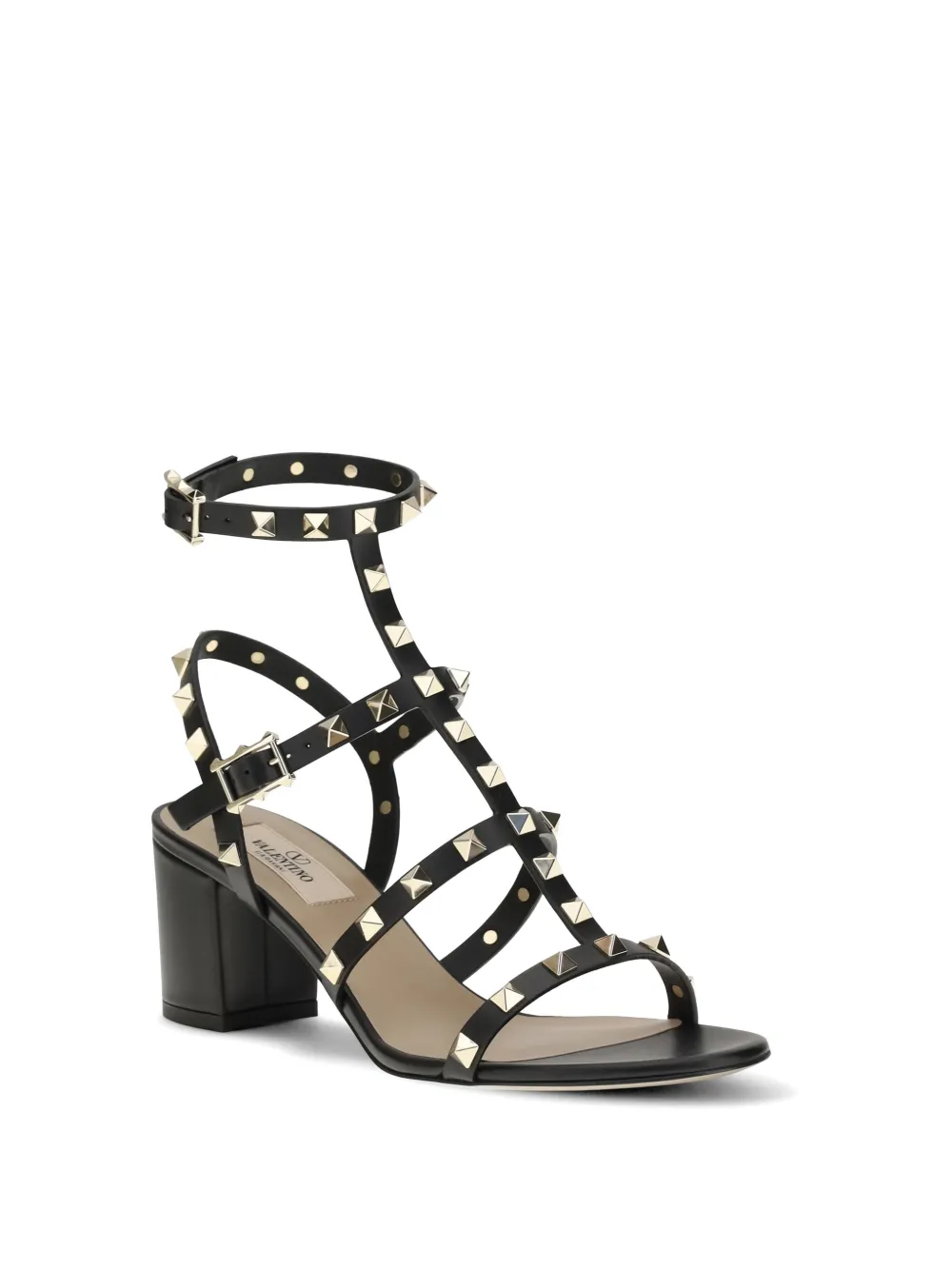 Valentino Garavani Rockstud leather sandals Zwart
