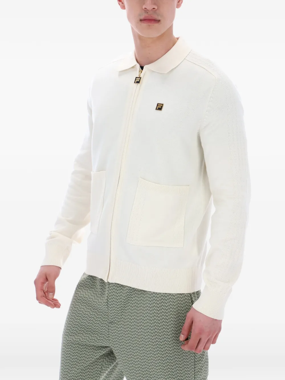 Fila Teddy jack met pointelle detail Wit