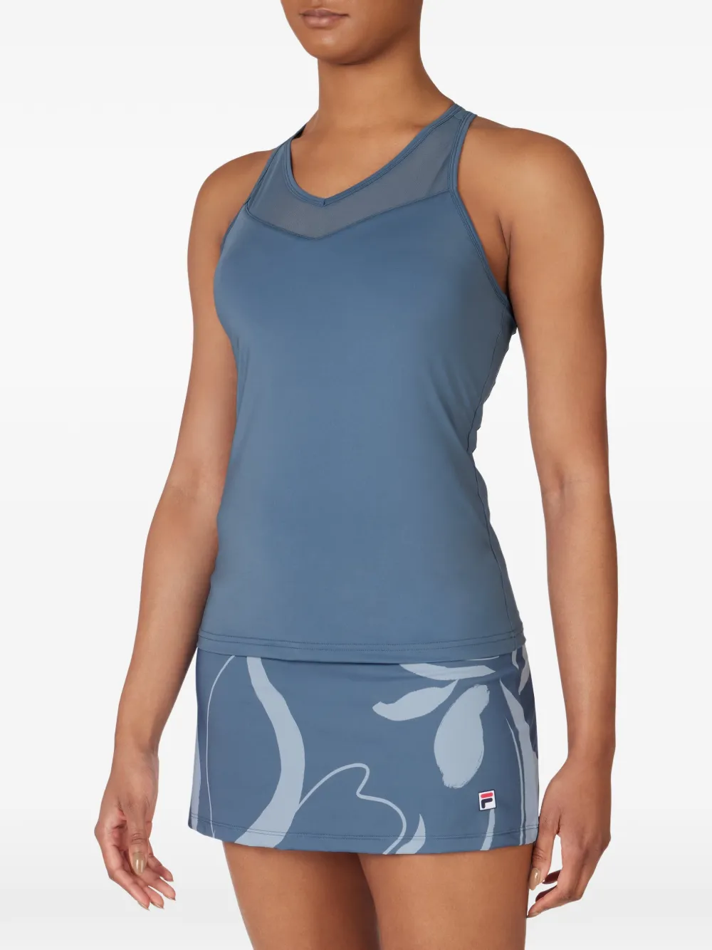 Fila Top met mesh vlak en racerback Blauw