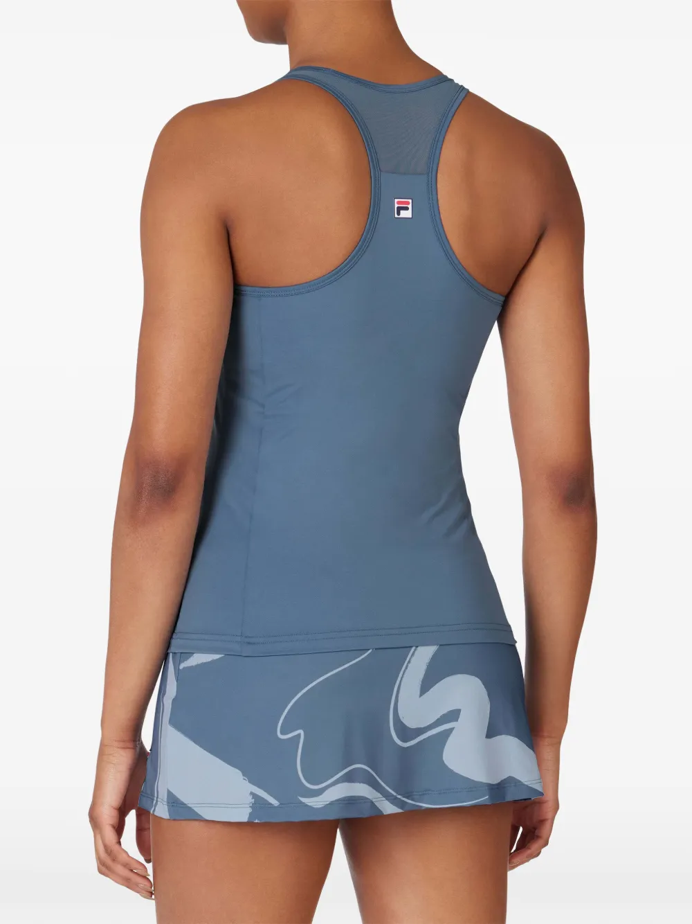 Fila Top met mesh vlak en racerback Blauw