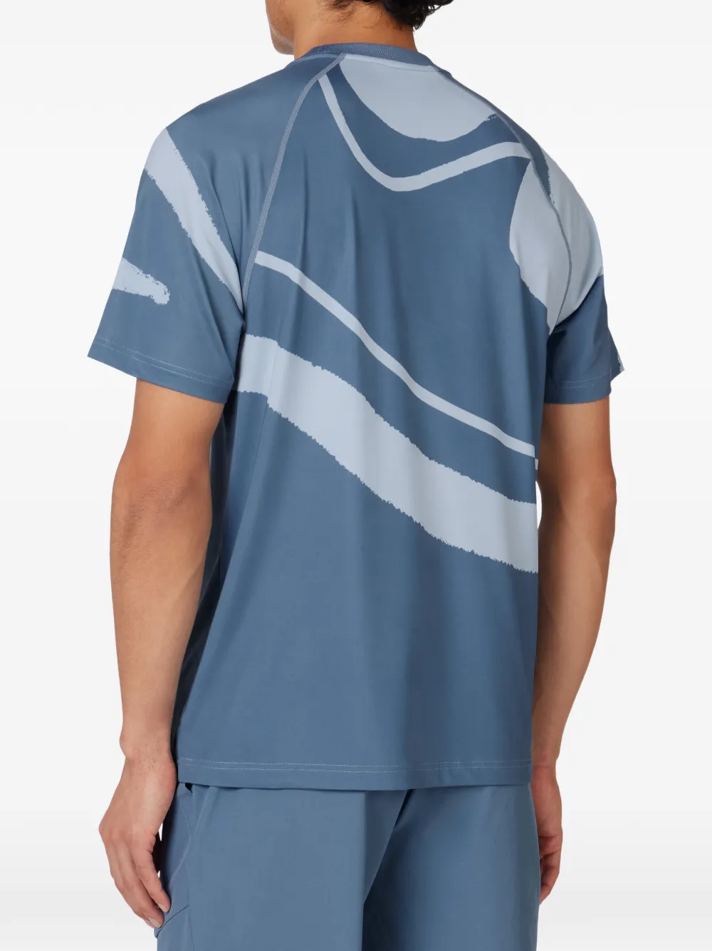 Fila T-shirt met raglan mouwen en abstracte print Blauw