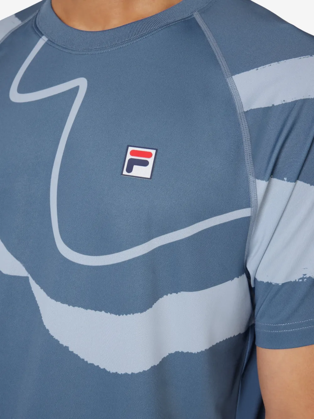 Fila T-shirt met raglan mouwen en abstracte print Blauw