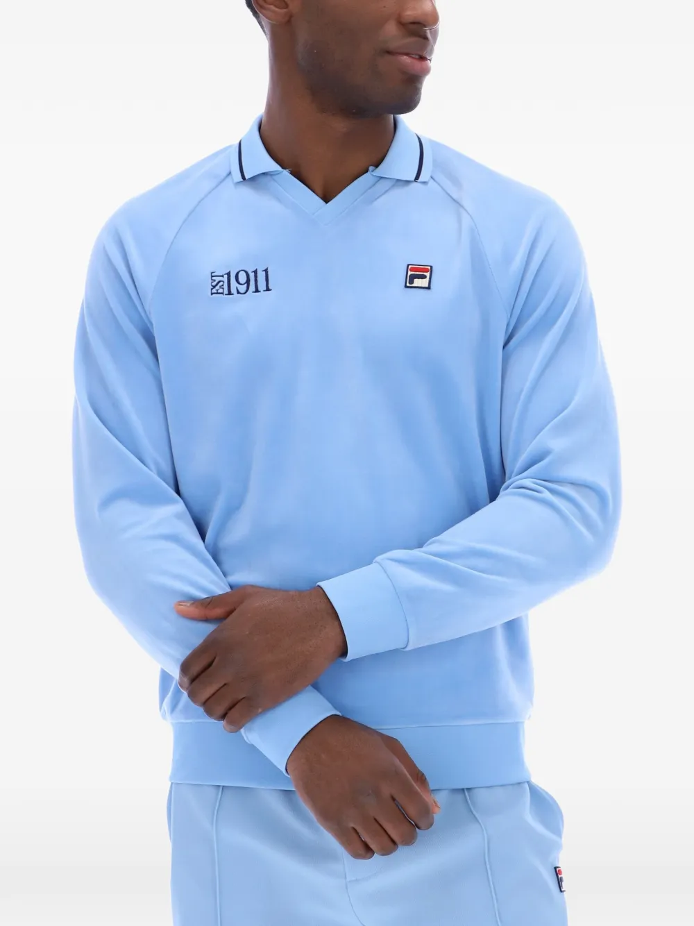 Fila Alfredo 1911 fluwelen raglan sweater Blauw