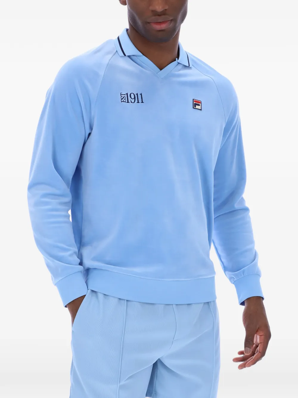 Fila Alfredo 1911 fluwelen raglan sweater Blauw