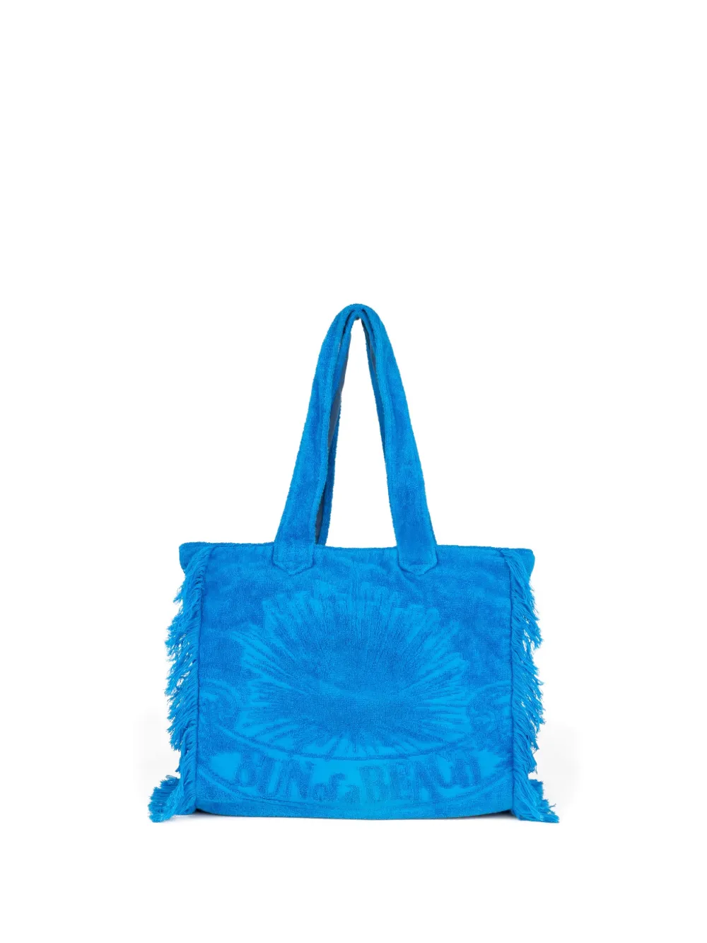 SUN of a BEACH Terry fringed tote bag - Blue