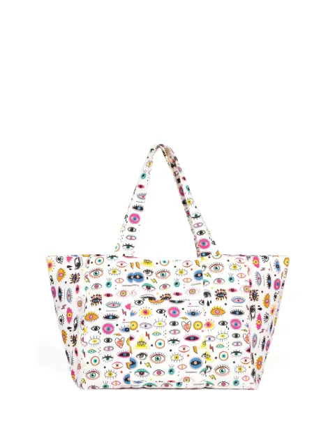 SUN of a BEACH eye-print cotton tote bag