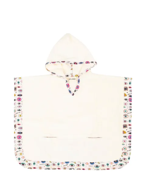 SUN of a BEACH eye-print hooded poncho