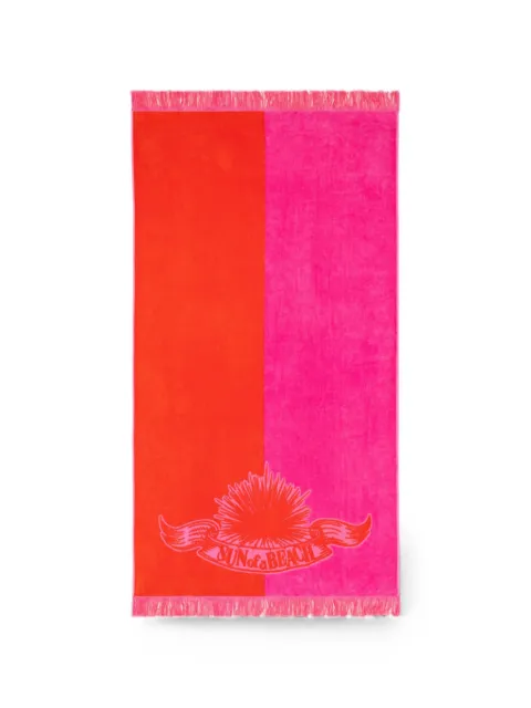 SUN of a BEACH fringe-trimmed logo-motif towel
