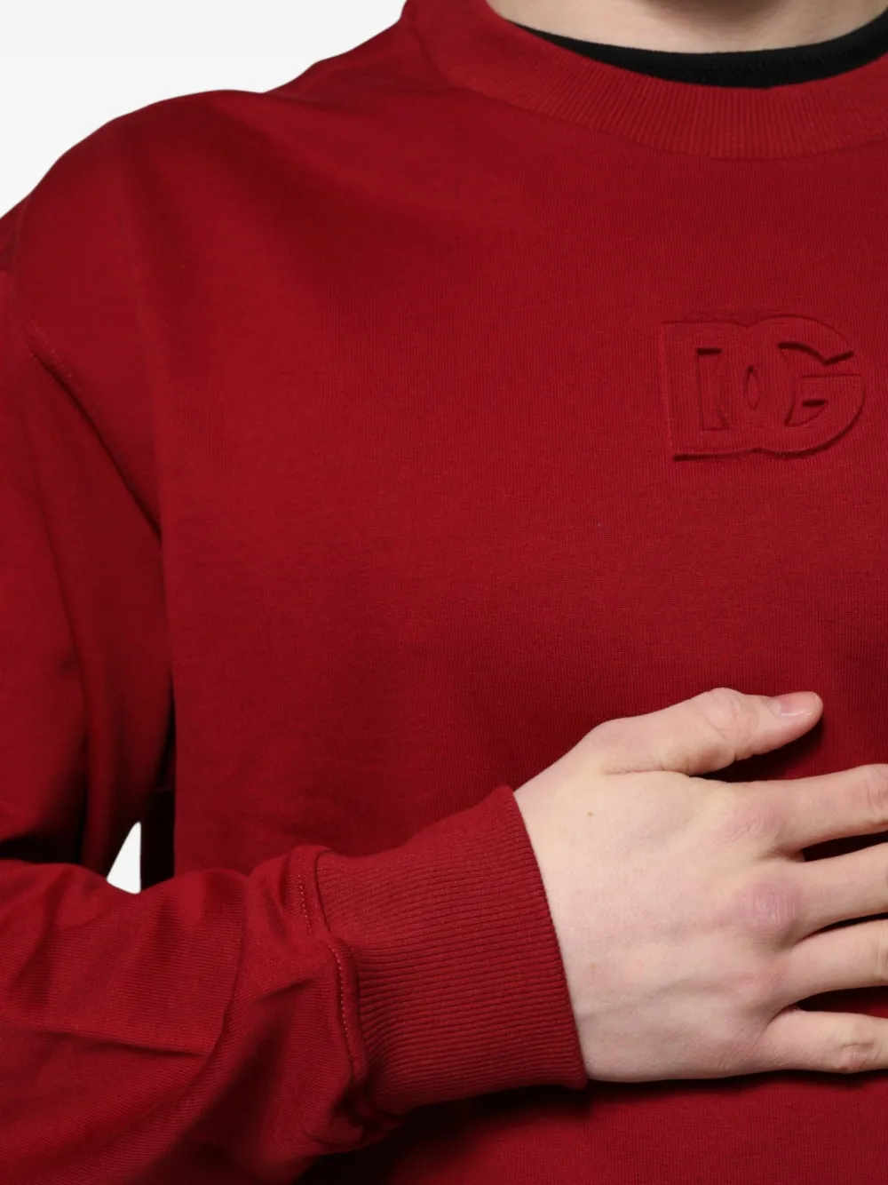 Dolce & Gabbana Sweater met logo-reliëf Rood