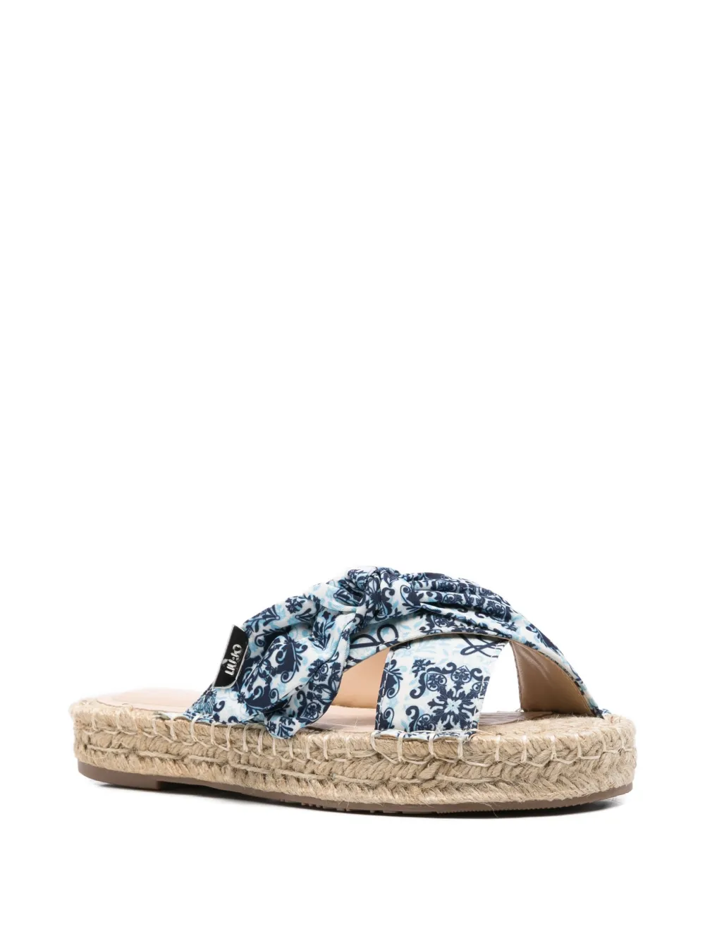 LIU JO Gevlochten sandalen met paisley-print Blauw