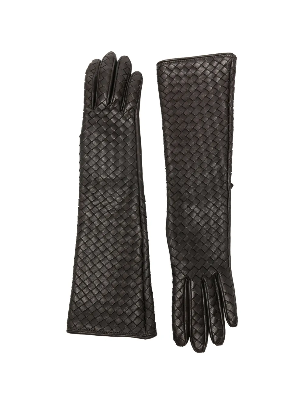 Manokhi woven leather gloves - Marrone